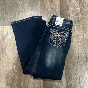 NWT Telepatia Wide Leg Jeans with Embroidered Pocket